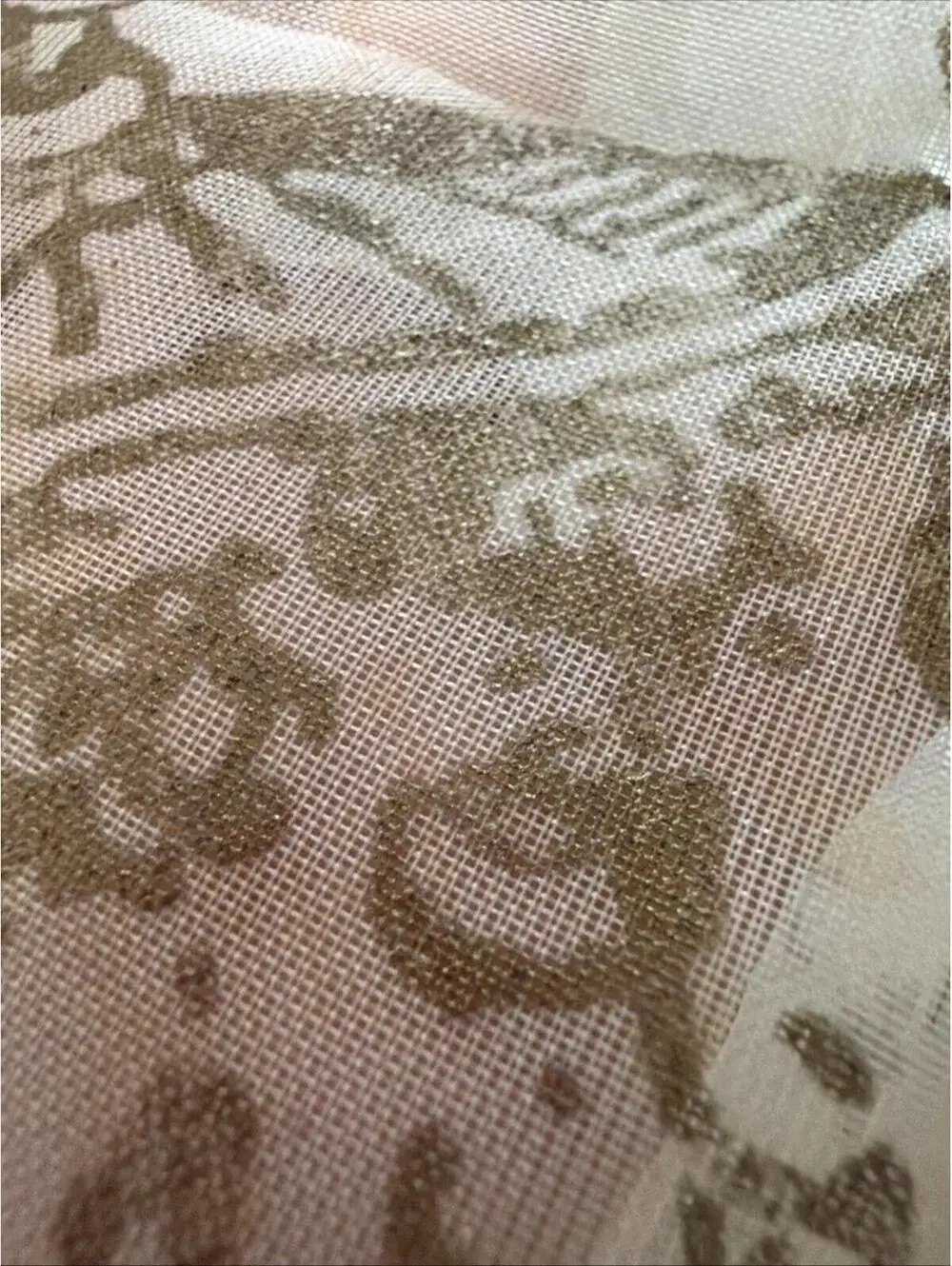 VTG Gold Cherubs Tablecloth Sheer Square Hollywood Regency MCM Shabby Chic 52”